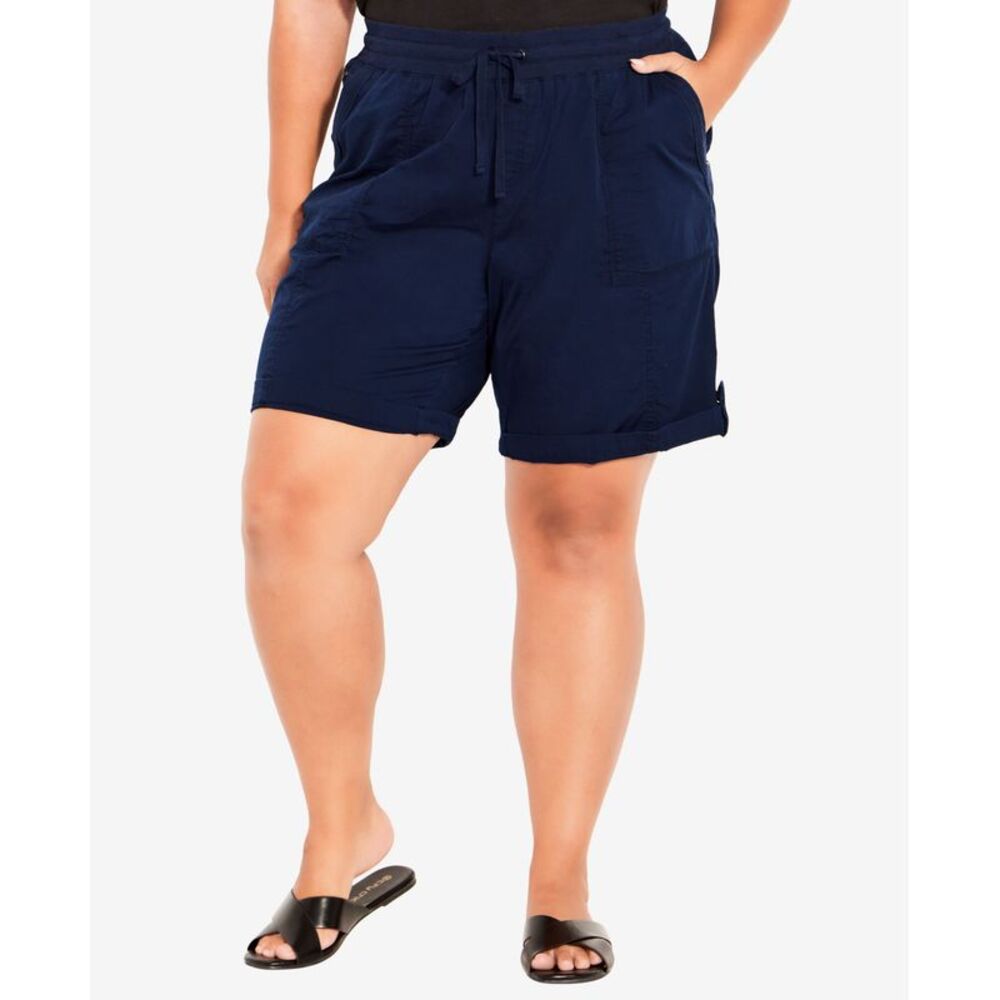 Avenue Plus Size Cotton Casual Shorts